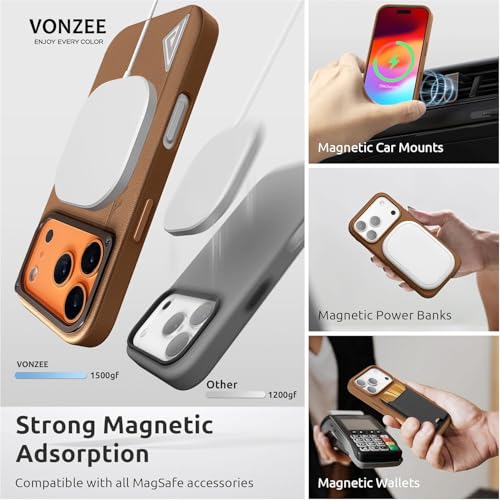 VONZEE Hybrid Shockproof Back Cover Case Compatible with iPhone 17 Pro 6.3'', TPU+ Polycarbonate Transparent Anti-Yellow Non-Slip Full-Body Protection Back Phone Case - Orange - Image 4