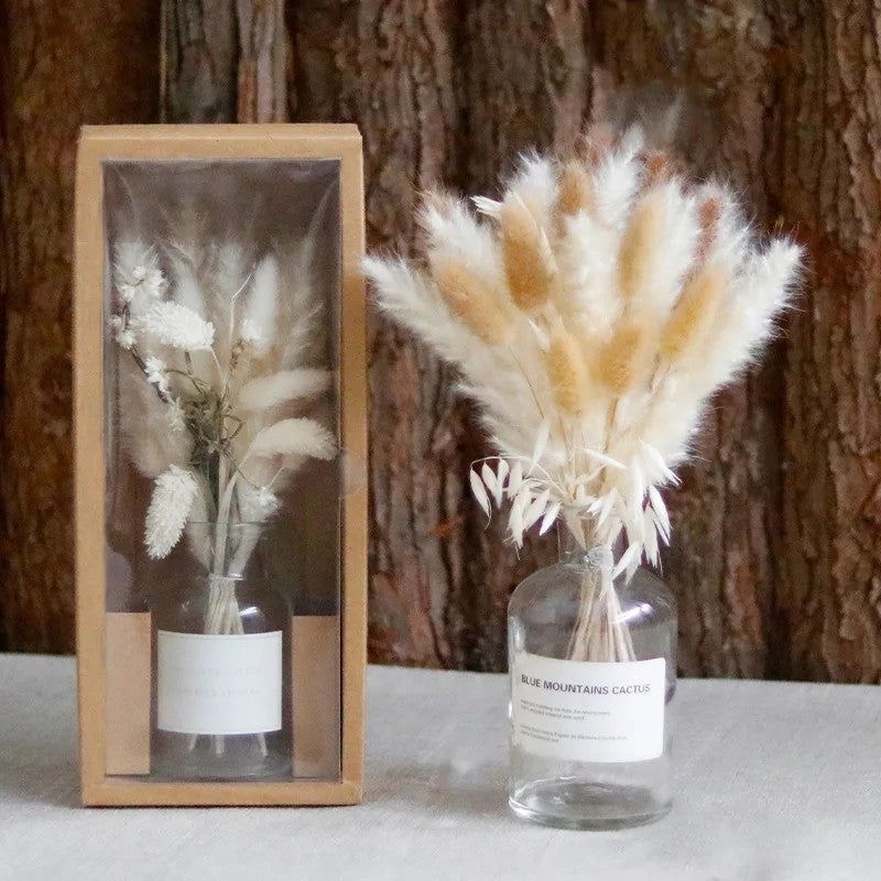 Bluejw G89 Modern Nordic Style Clear Glass Bottle Vase for Dried Plants, Dry Flowers, Reed Diffuser – Elegant Minimalist Decor for Home & Office - Image 4