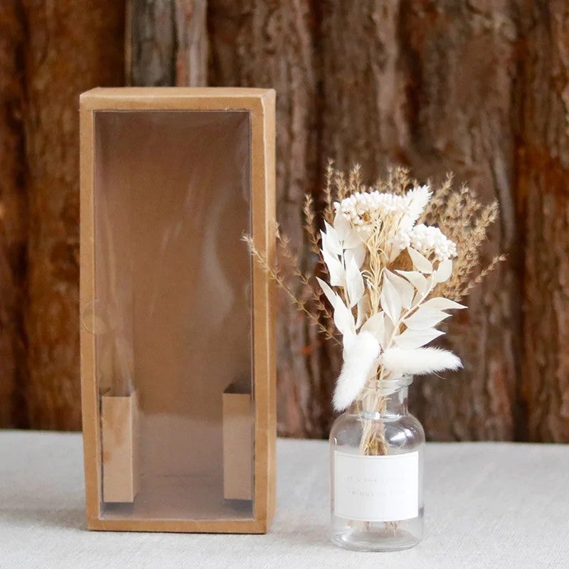 Bluejw G89 Modern Nordic Style Clear Glass Bottle Vase for Dried Plants, Dry Flowers, Reed Diffuser – Elegant Minimalist Decor for Home & Office - Image 1