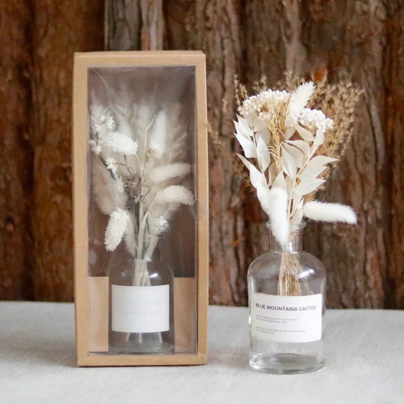 Bluejw G89 Modern Nordic Style Clear Glass Bottle Vase for Dried Plants, Dry Flowers, Reed Diffuser – Elegant Minimalist Decor for Home & Office - Image 3