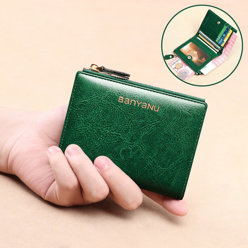 banyanu Women's Genuine Leather Wallet  Slim Minimalist Cardholder with RFID Protection - BYN-8106 - Image 1