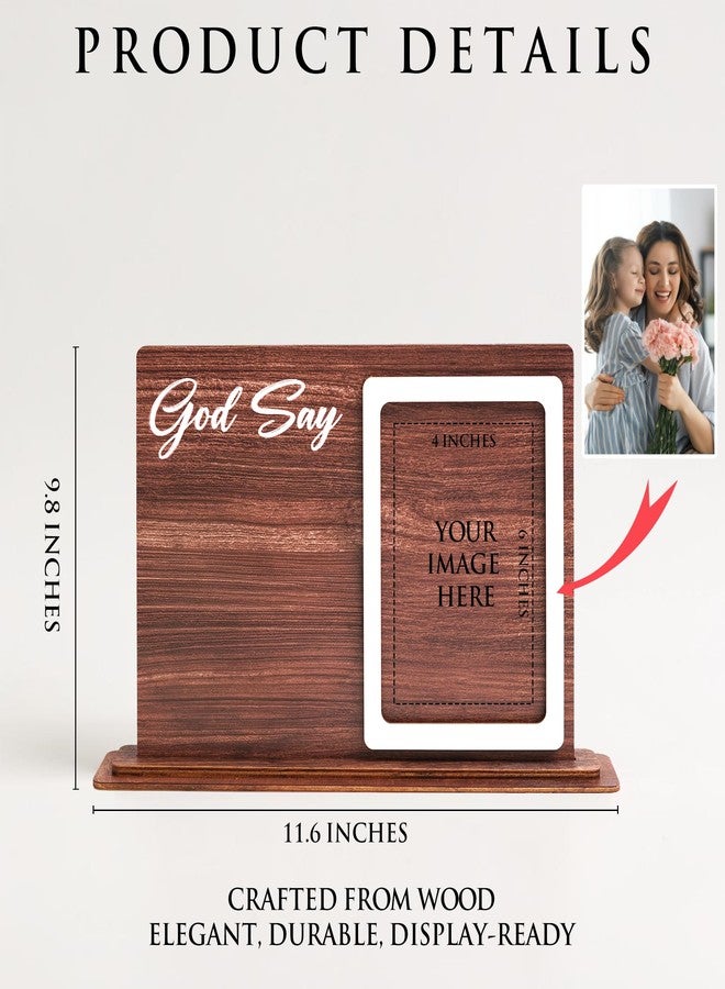 KATINAT Mother’s Day Gift for Mom, Christian Picture Frame with Photo Holder, God Says You Are Daisy Frame, Religious Gift for Mom from Daughter Son, Bible Verse Desk Decor - Image 2