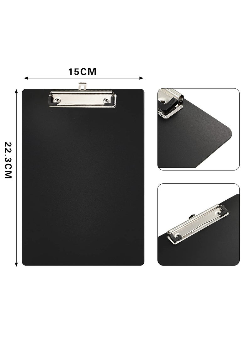 KASTWAVE Writing Pad Clipboard, A4 Plastic File Data Clip Ticket Multifunction Clipboard Thin Clip Black Stationery Clipboard for Office School Restaurant Menu, Etc. (6 Pieces) - Image 4