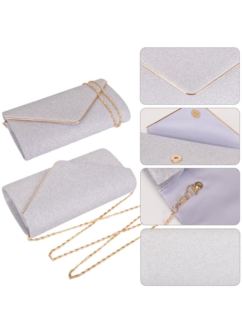 Captaintech Women Clutch Bag Elegant Sequins Evening Purse Chain Shoulder Bags Sparkly Black Bridal Prom Party Handbag - Image 4