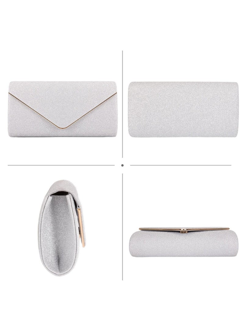 Captaintech Women Clutch Bag Elegant Sequins Evening Purse Chain Shoulder Bags Sparkly Black Bridal Prom Party Handbag - Image 5