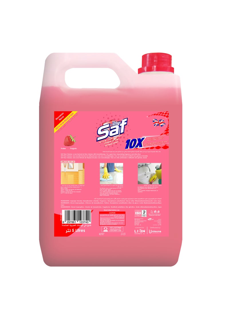 اس اي اف منظف ​​الأرضيات برائحة الفراولة – 5 لتر | تنظيف عميق وعطر يدوم طويلاً | يقتل 99.9% من الجراثيم | استخدام متعدد الأسطح - Image 2