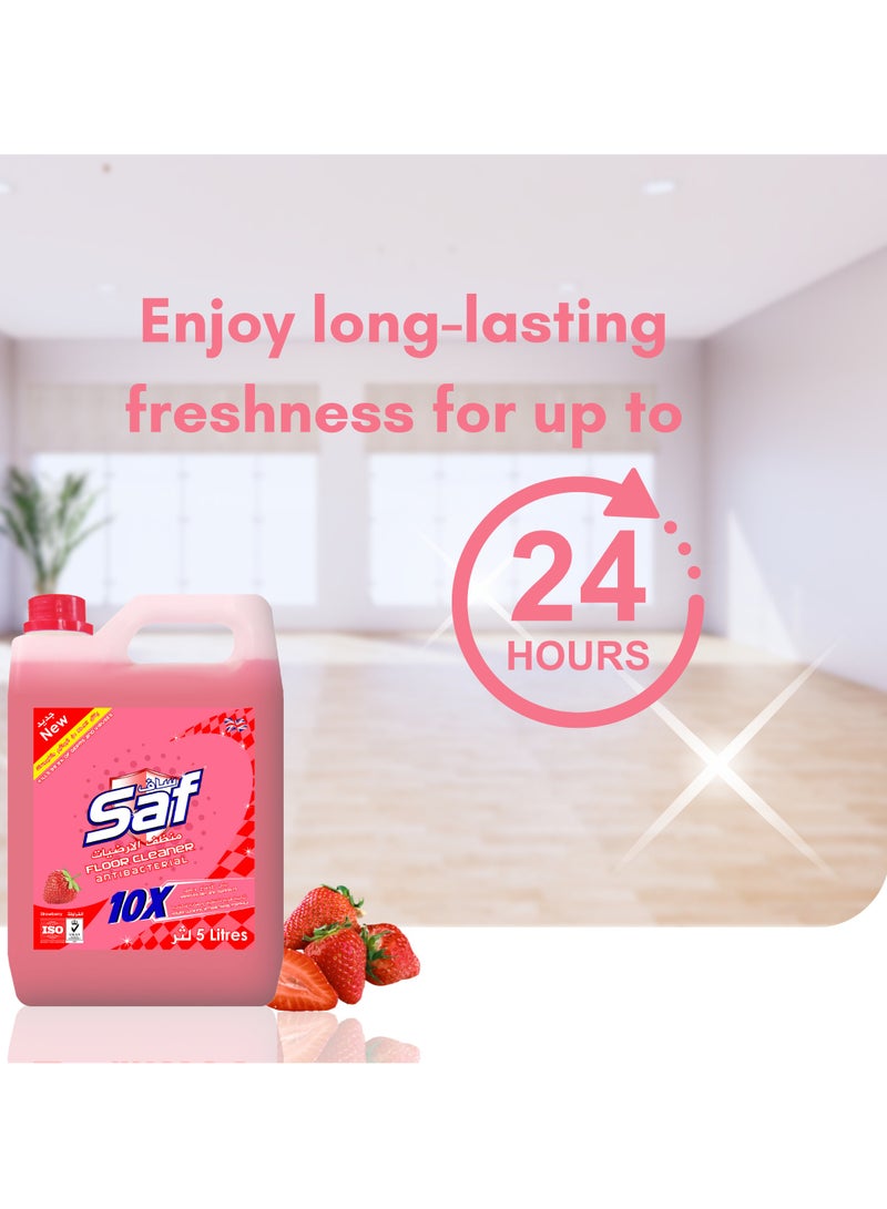 اس اي اف منظف ​​الأرضيات برائحة الفراولة – 5 لتر | تنظيف عميق وعطر يدوم طويلاً | يقتل 99.9% من الجراثيم | استخدام متعدد الأسطح - Image 3