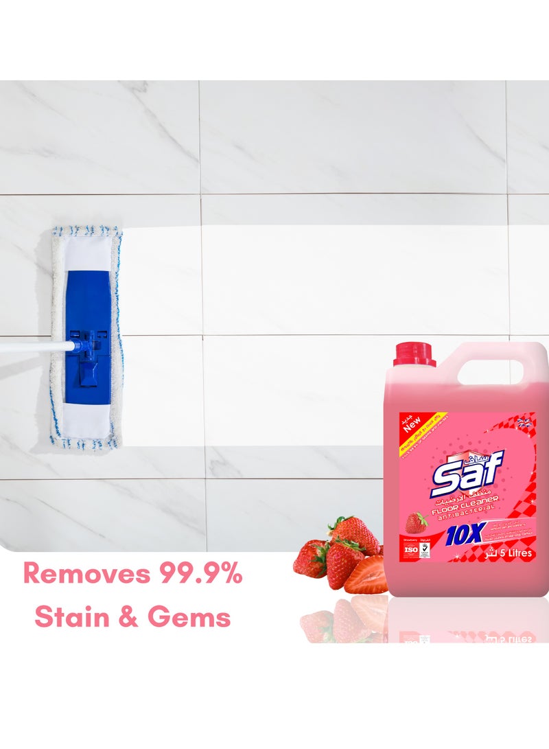اس اي اف منظف ​​الأرضيات برائحة الفراولة – 5 لتر | تنظيف عميق وعطر يدوم طويلاً | يقتل 99.9% من الجراثيم | استخدام متعدد الأسطح - Image 4