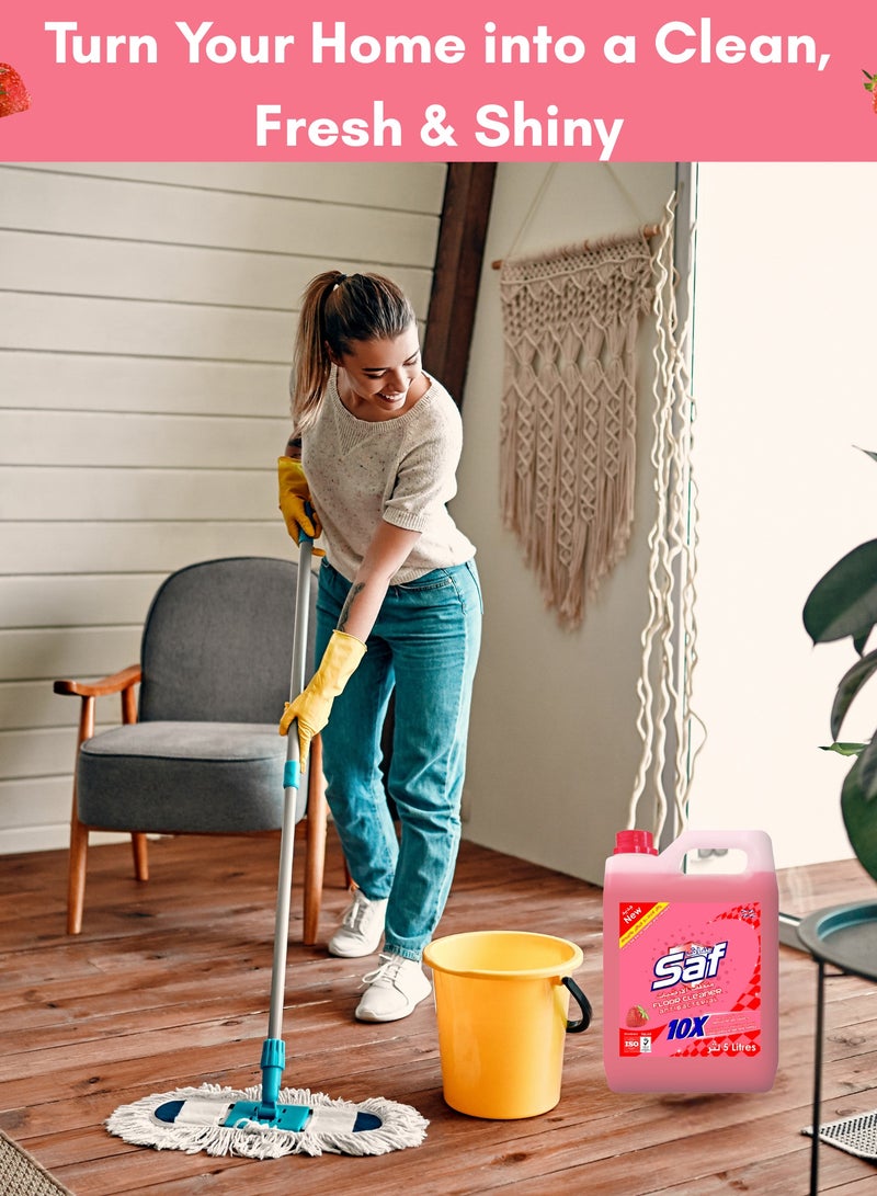 اس اي اف منظف ​​الأرضيات برائحة الفراولة – 5 لتر | تنظيف عميق وعطر يدوم طويلاً | يقتل 99.9% من الجراثيم | استخدام متعدد الأسطح - Image 5