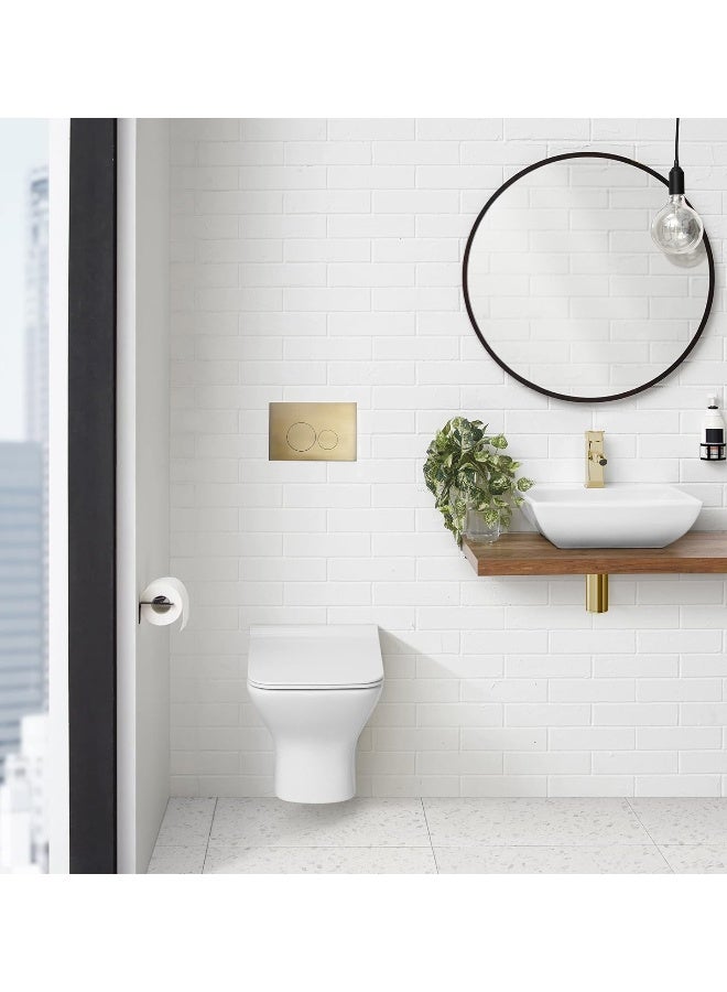 Swiss Madison Well Made Forever Wall Mount Actuator Flush Push Button Plate in Brushed Brass  - Image 2