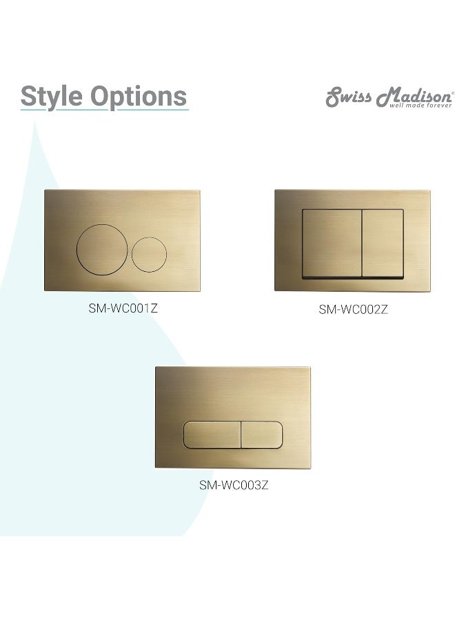Swiss Madison Well Made Forever Wall Mount Actuator Flush Push Button Plate in Brushed Brass  - Image 3