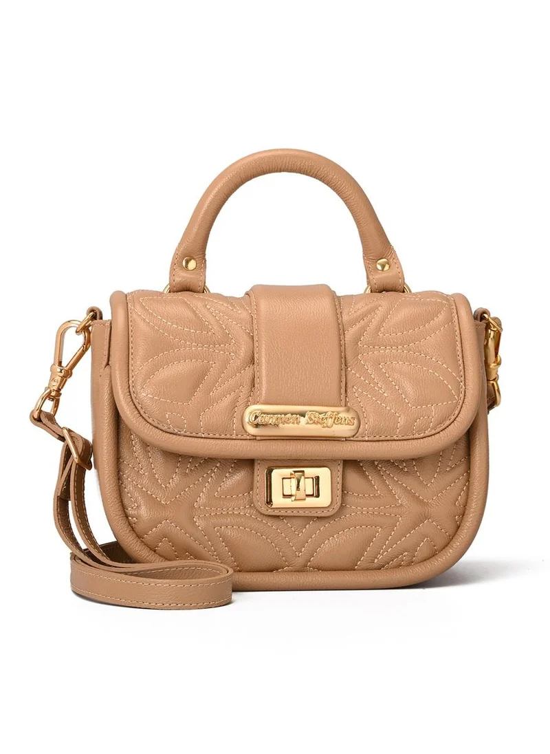 Carmen Steffens Beige Top Handle Bag