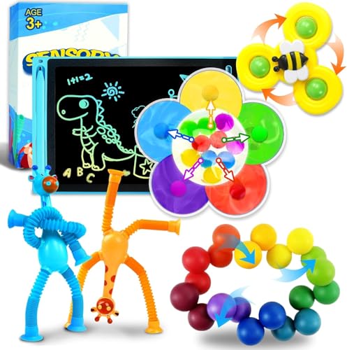 CHESLICR Sensory Travel Toys for Toddlers Kids Autism 6PC Airplane Car Travel Activities Toy Road Trip Essential Autistic ADHD Fidget Classroom Must Have Easter Basket Stuffers for Kid 3 4 5 6 7 8 - Image 1