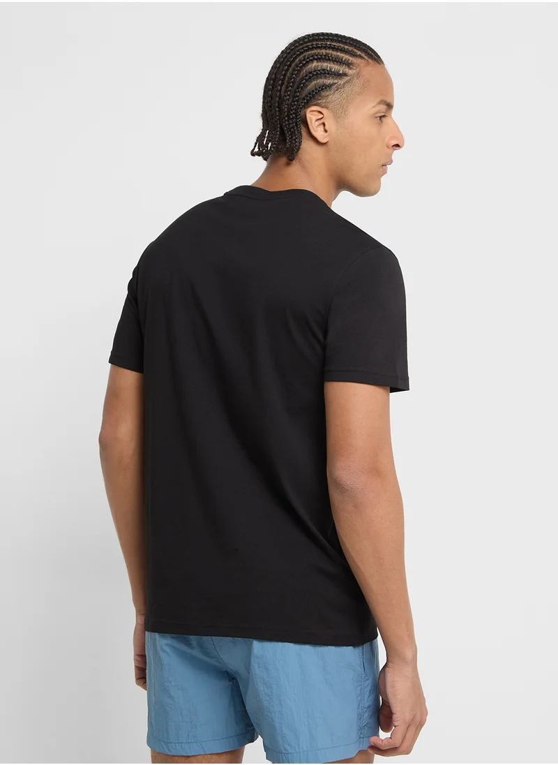 امبوريو ارماني Beachwear Logo Crew Neck T-Shirt