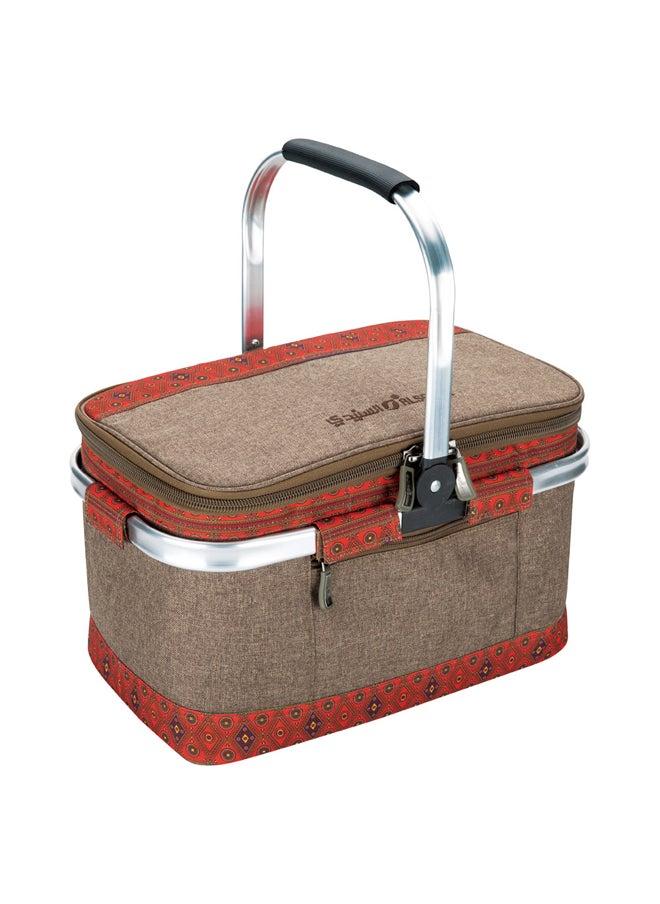 AL SANIDI Heat and cold insulated keeping bag for food and drinks, Food bag for Trips, Oud, Size 39.5*24.5*24 Cm  - Image 1