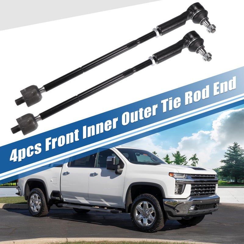 X AUTOHAUX 4pcs Front Inner Outer Tie Rod Ends Kit Suspension Steering Tie Rod End for Ford Escape 2009-2012 for Mazda Tribute 2010-2011 Drag Link No.ES800846/EV800911 - Image 2