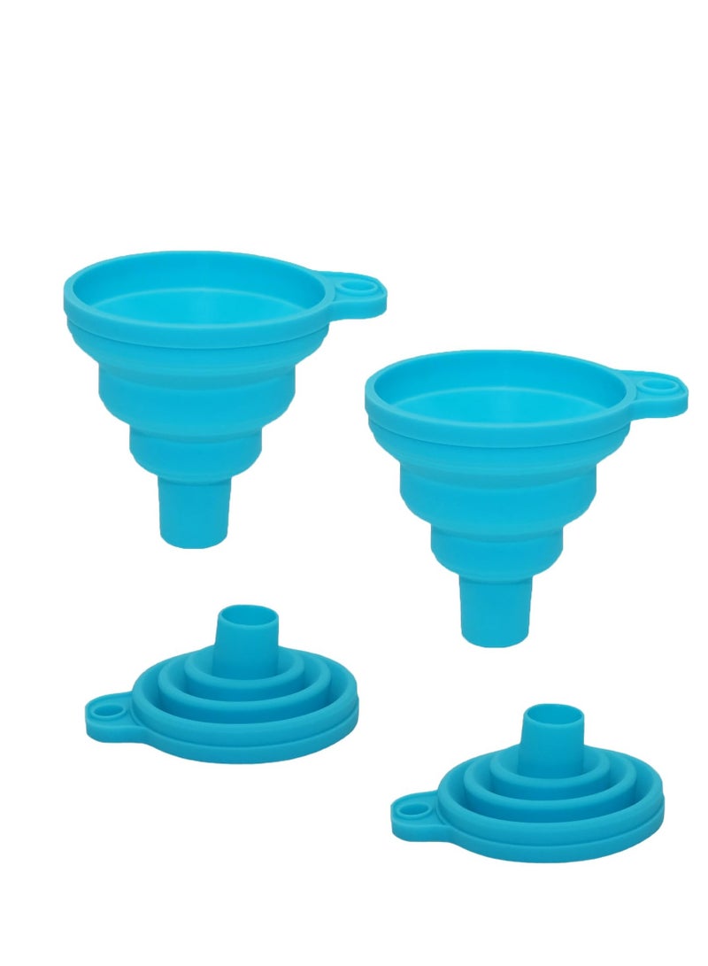 Funnels for Filling Bottles Set of 2, Food Grade Silicone Funnel for Kitchen Use. Small Collapsible Funnel Bottle Funnel for Water Liquid Protein Powder Transfer.  - Image 1