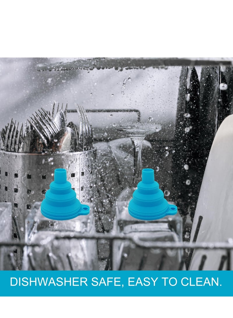 Funnels for Filling Bottles Set of 2, Food Grade Silicone Funnel for Kitchen Use. Small Collapsible Funnel Bottle Funnel for Water Liquid Protein Powder Transfer.  - Image 5