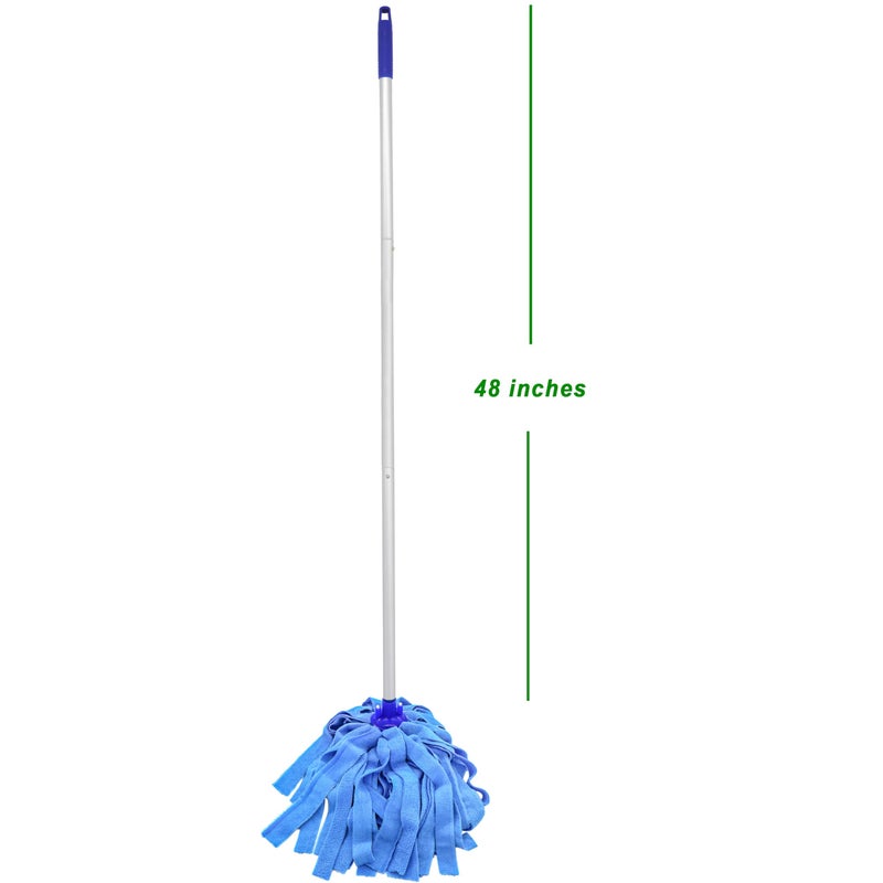 EaseYourDay Mop, One Pole with Two Blue Microfiber Cloth Heads (1 Handle & 2 Mop Heads) - Image 5