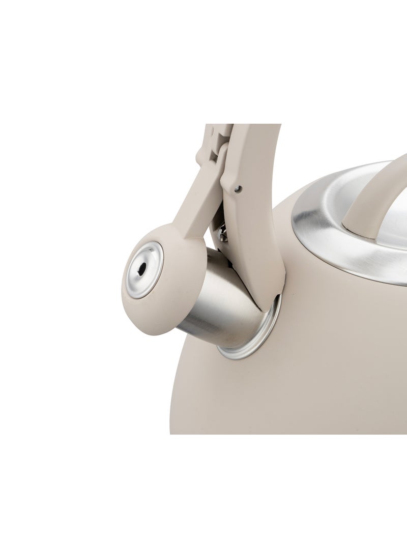 Cuisine Art Cuisine Art JURA Stainless Steel Whistling Tea Kettle 3.0L, Beige, 201 Stainless Steel, Nylon Handle, Soft Touch Coating, Fast Boiling, 18/0 Single Bottom, Suitable for use on all stove tops  - Image 5