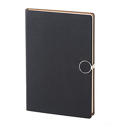 REGAL Executive A-5 PU Leather Notebook Diary Journal with Sliding Metal Clasp Closure,192 pages, 80 gsm (RICH BLACK) - Image 1