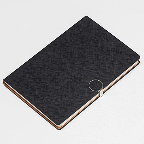 REGAL Executive A-5 PU Leather Notebook Diary Journal with Sliding Metal Clasp Closure,192 pages, 80 gsm (RICH BLACK) - Image 2