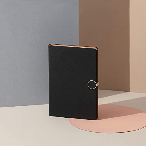 REGAL Executive A-5 PU Leather Notebook Diary Journal with Sliding Metal Clasp Closure,192 pages, 80 gsm (RICH BLACK) - Image 4