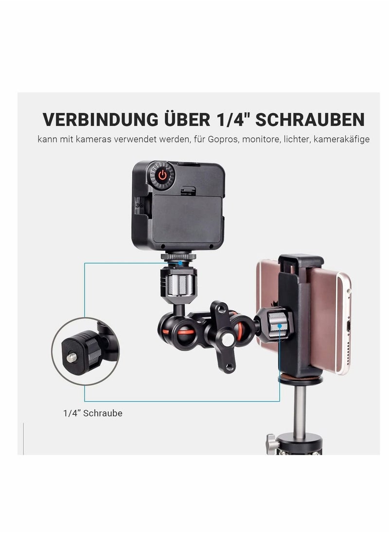 KASTWAVE - Articulating Magic Arm SLR Lightweight Gimbal Stabilizer Dual Ball Head 360 Degree Rotation For Camera Site Monitor, LED Light, Voice Recorder, Camera DSLR Monitor Video Cage - Image 1