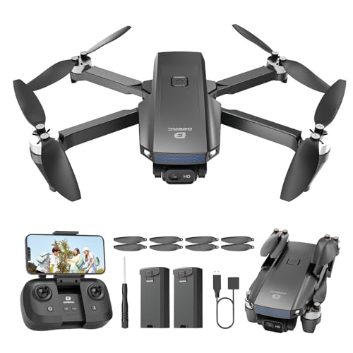 DEERC Drone with Camera 1080P D20S FPV Mini Drones for Kids Adults Beginner Foldable RC Quadcopter with Brushless Motor 2 Batteries Altitude Hold Optical Flow 3D Flips Toy Gifts for Boys Girls