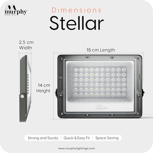 Murphy Stellar 30W LED Flood Light with Day-Night Sensor & Driver, Cool White 6500K, IP66 Waterproof, Outdoor Security & Landscape Lighting, BIS Approved, 2-Year Warranty – Pack of 1 - Image 5
