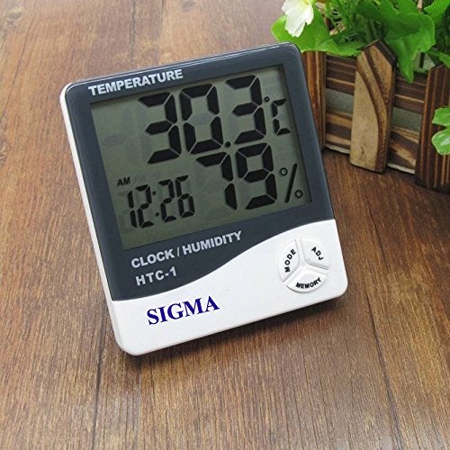 SIGMA Make Digital Temperature Humidity Time Display Meter with Alarm Clock, Wall Mount or Table Top, with inbuilt sensor - Image 3