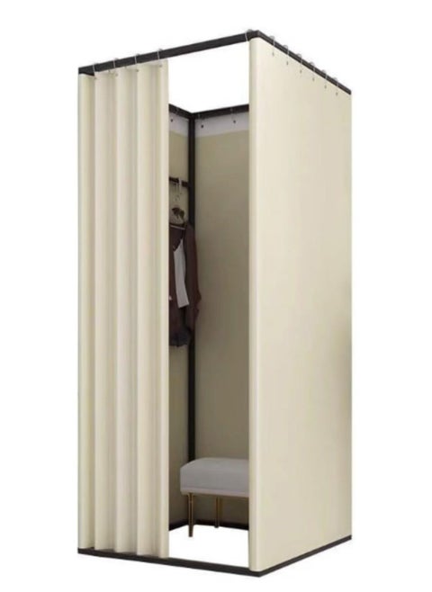 Removable square installation room with square metal drop path for changing room to better protect privacy, temporary changing room with large space design (beige, 100x100x200 cm)
