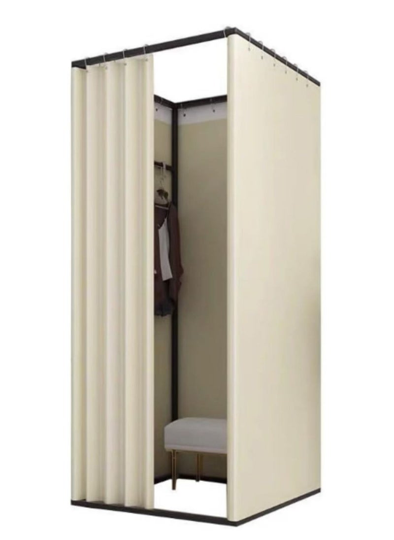 Removable square installation room with square metal drop path for changing room to better protect privacy, temporary changing room with large space design (beige, 100x100x200 cm)