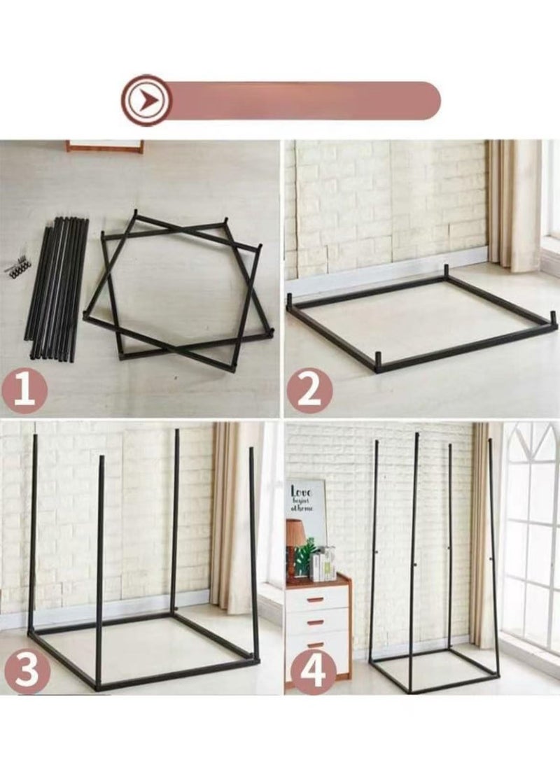 Removable square installation room with square metal drop path for changing room to better protect privacy, temporary changing room with large space design (beige, 100x100x200 cm)