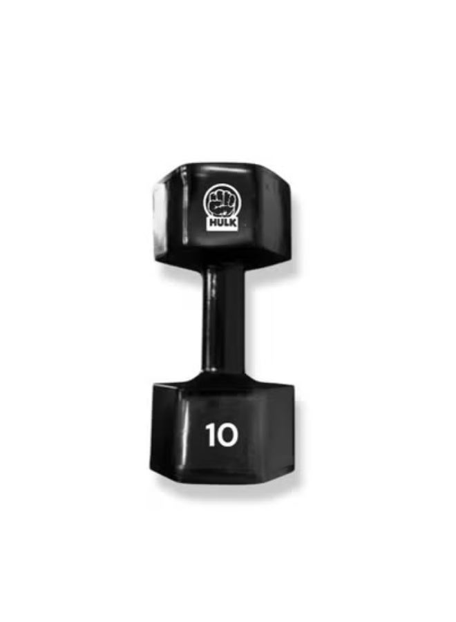 Hulk Dumbbell – Solid Glossy Rubber – 10 KG – Single Piece - Image 1