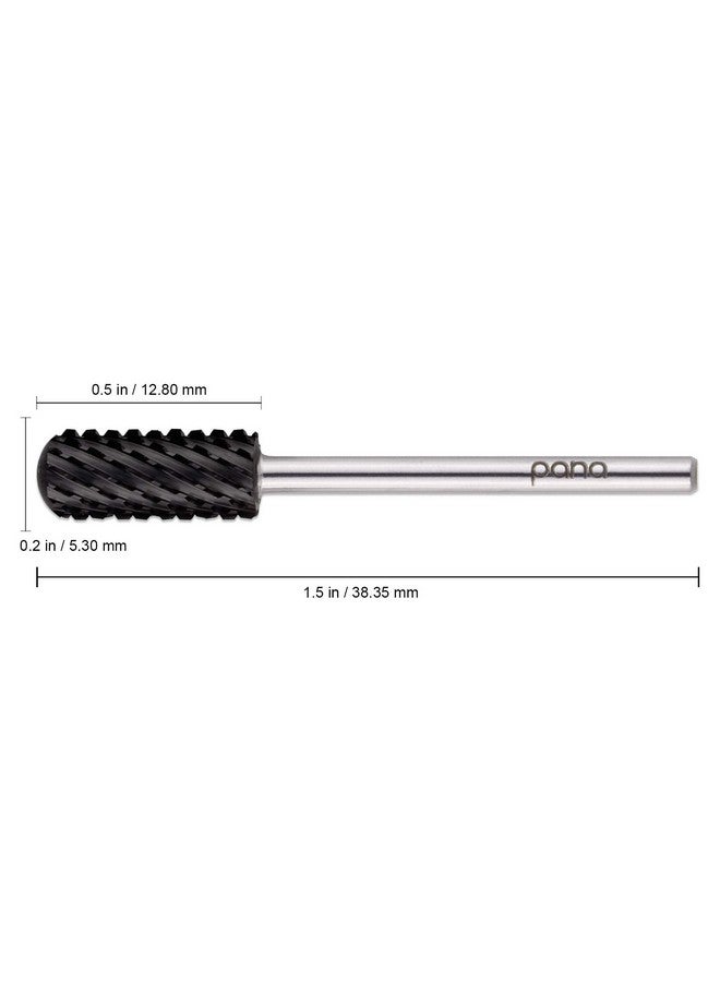Pana Smooth Top Small Barrel 3/32" Shank Size (Dlc Black, 2X Coarse Grit) Fast Remove Acrylic Or Hard Gel Nail Drill Bit For Manicure Pedicure Salon Professional Or Beginner - Image 2