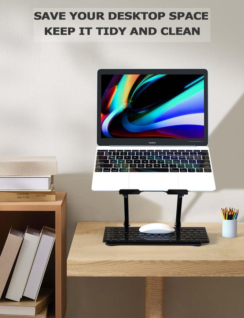 PHOCAR Laptop Riser Adjustable Laptop Stand Foldable Aluminum Portable Computer Stand Laptop Holder Compatible for MacBook,HP, Lenovo,Surface,Dell, ASUS, Laptops up to 17 Inch - Image 4