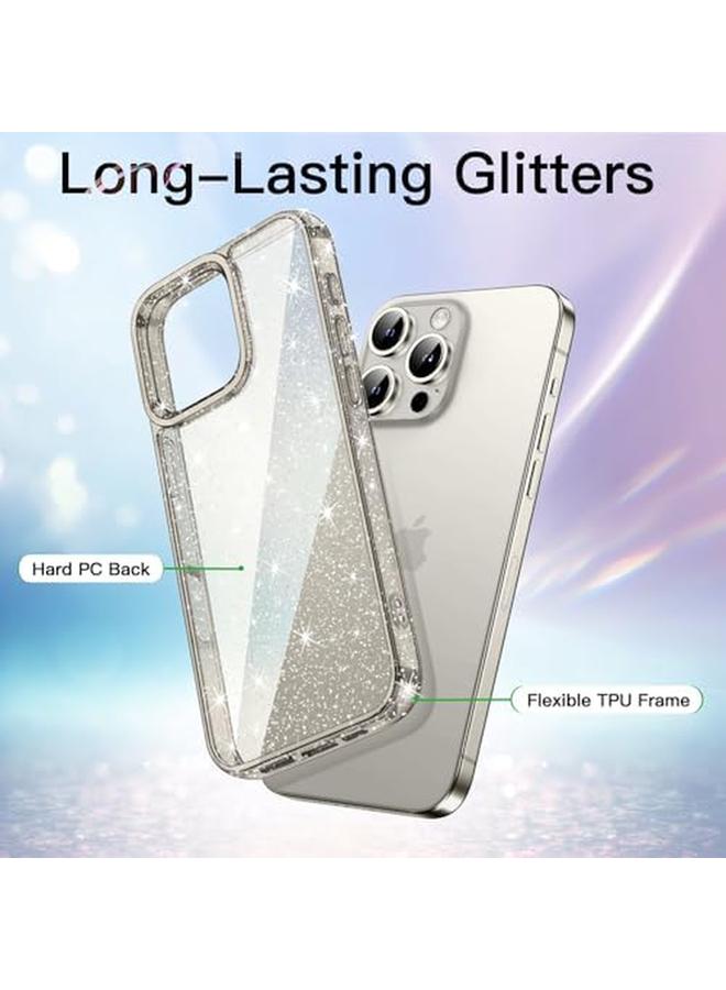 جي تيك جراب لامع لهاتف آيفون 16 برو ماكس مقاس 6.9 بوصة، غطاء هاتف مقاوم للصدمات لامع لامع لطيف للنساء والفتيات من التيتانيوم الطبيعي - Image 2