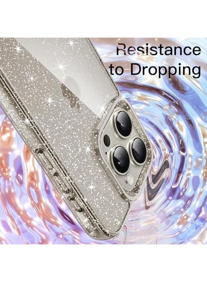 جي تيك جراب لامع لهاتف آيفون 16 برو ماكس مقاس 6.9 بوصة، غطاء هاتف مقاوم للصدمات لامع لامع لطيف للنساء والفتيات من التيتانيوم الطبيعي - Image 4