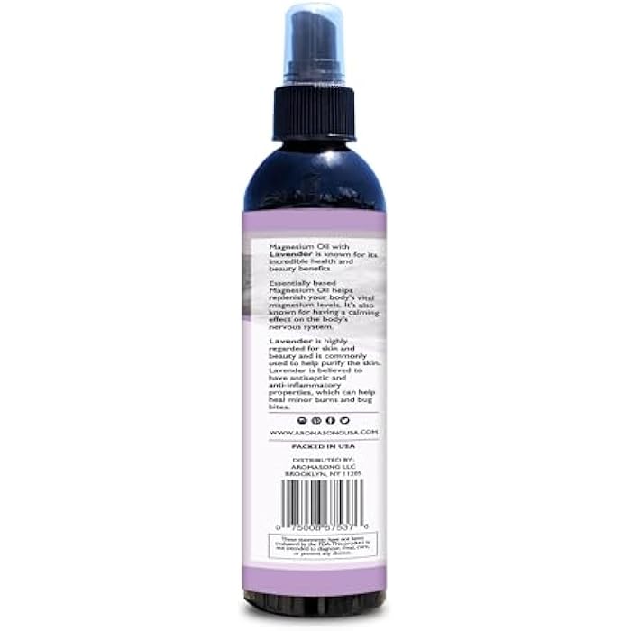 Aromasong Extra Strength Ultra Pure Magnesium Spray with 100% Natural Lavender 8 OZ - Image 5