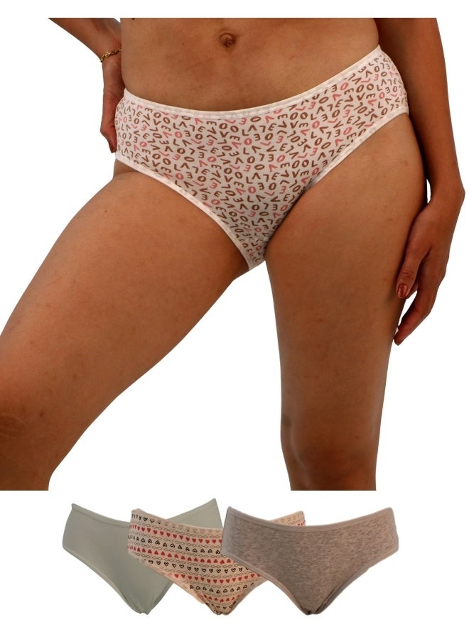 JOANNA JOANNA D001 Women's Heart & Love Design Mid Rise 6-Pack Panties, Multicolor  - Image 1