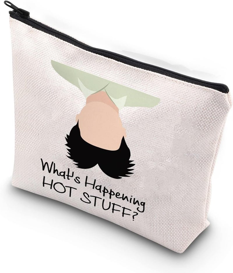 XYANFA Six Candle Movie Quote Makeup Bag 80s Movie Lovers Gift What's Happening HOT STUFF Zipper Pouch (HOT STUFF)
