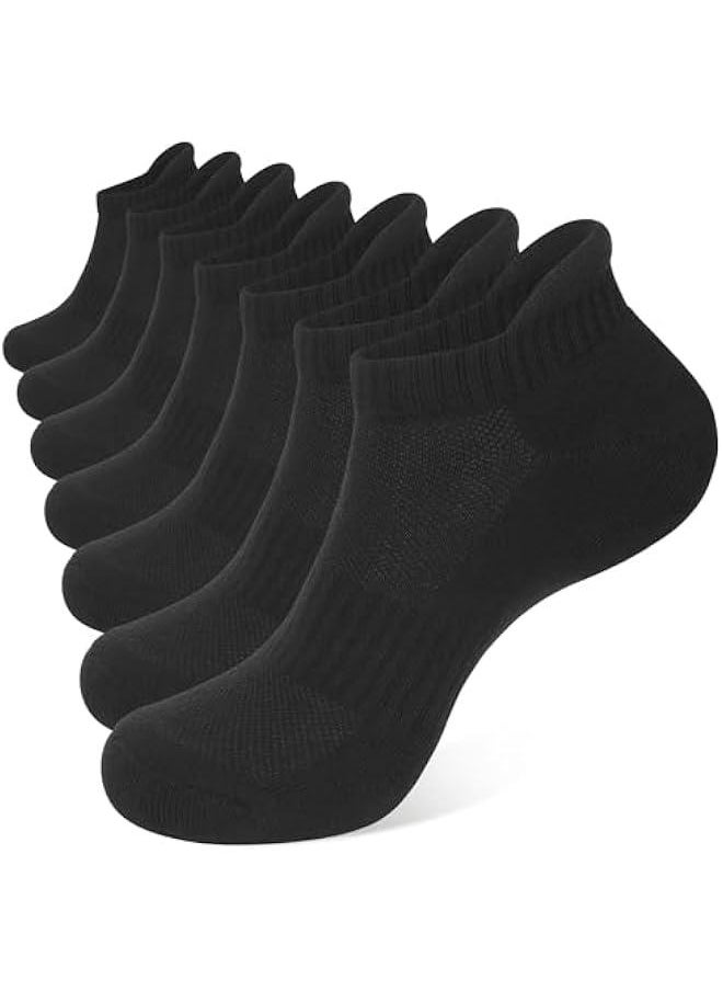HOOKOR 7 Pairs Ankle Trainer Socks Cushioned Sports Socks for Men Non-slip Tab Cotton Breathable Low Cut Athletic Running Socks  - Image 1
