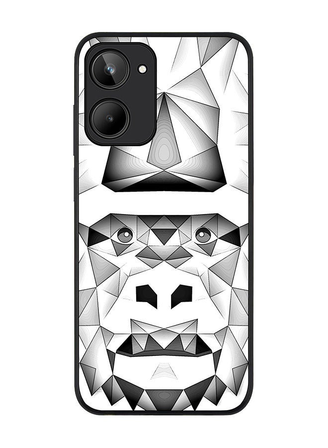 Stylizedd Rugged Black edge case for Realme 10 4G Slim fit Soft Case Flexible Rubber Edges Anti Drop TPU Gel Thin Cover -  Poly Ape - Image 1