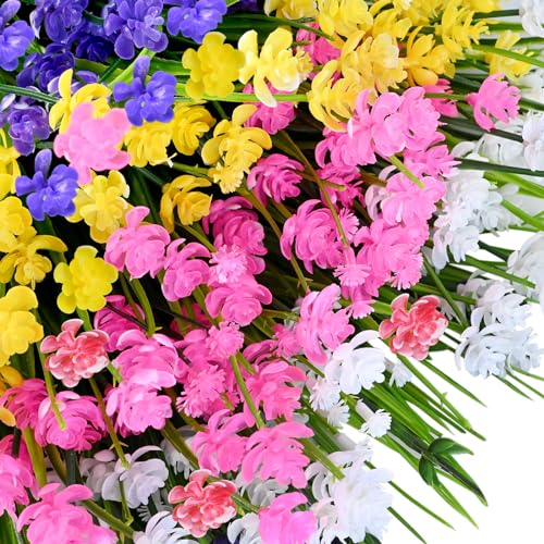 maxkes Artificial Flowers for Outdoors,20Bundles Artificial Plant UV Resistant Fake Flowers Greenery Shrubs Plants for Decoration Outdoor Plants Hanging Planter Home Garden Decor (Mix 2) - Image 2