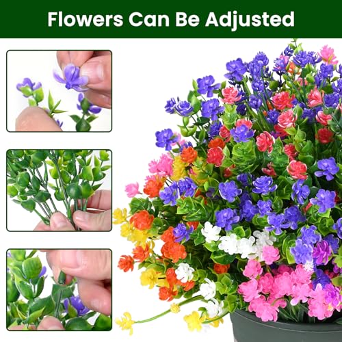 maxkes Artificial Flowers for Outdoors,20Bundles Artificial Plant UV Resistant Fake Flowers Greenery Shrubs Plants for Decoration Outdoor Plants Hanging Planter Home Garden Decor (Mix 2) - Image 4