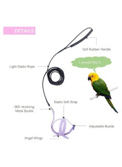 Y&D 1 Pcs Bird Training Leash Adjustable Parrot Flying Strap Rope Universal Flying Traction Lead Durable Outing Gadget Outdoor Training Toy for Birds Parrot Cockatiel Parakeet Lory  - Image 2