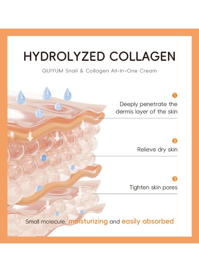 QUIYUM 97.5% Snail Mucin  Collagen Skincare Set, Pamper Gifts Set for Women Teenage Girls, Firming Snail Mucin Moisturiser,Gel Cleanser,Serum, Hydrating  Repair Routine for Dry Skin - Image 4