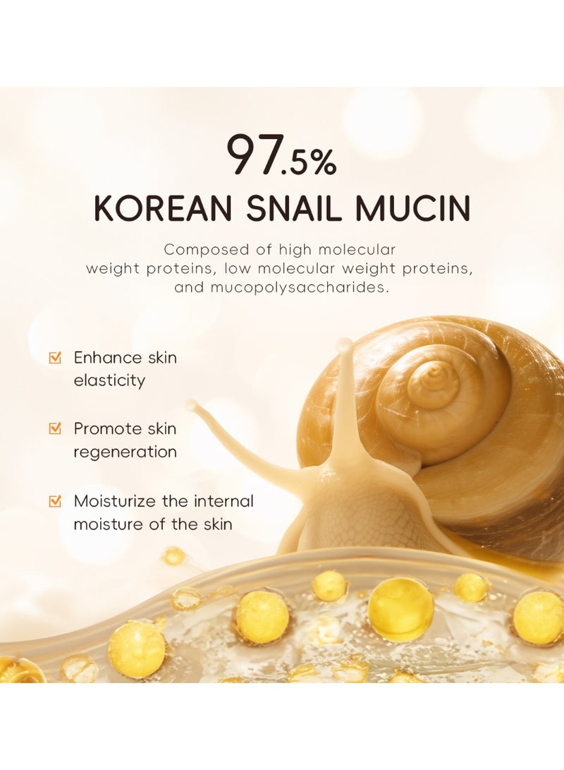 QUIYUM 97.5% Snail Mucin  Collagen Skincare Set, Pamper Gifts Set for Women Teenage Girls, Firming Snail Mucin Moisturiser,Gel Cleanser,Serum, Hydrating  Repair Routine for Dry Skin - Image 3