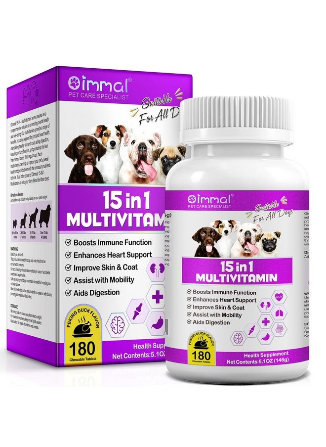 Alivo Dog Multivitamin Treats - 15 In 1 Multivitamin Tablets For Dogs With Glucosamine, Cranberry, Milk Thistle, Vitamins Supports Joint & Digestion, Skin & Coat - Peking Duck Flavor / 180 Chewable Tablets  - Image 1